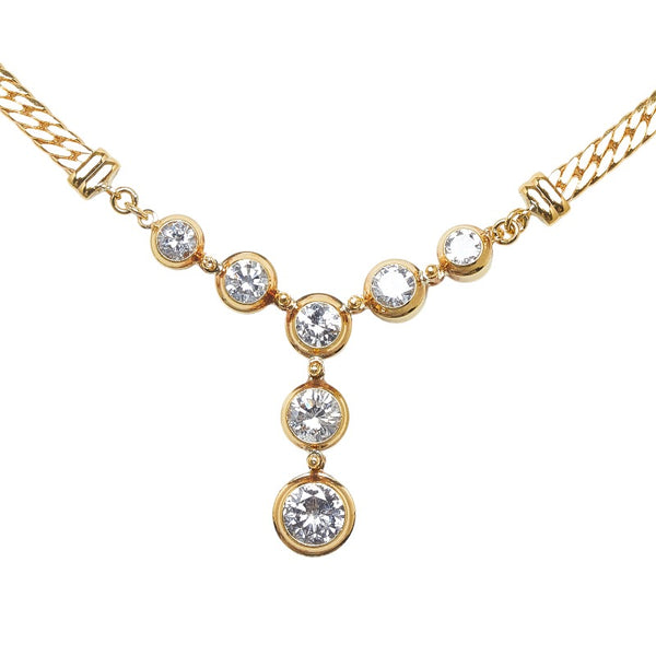 K18YG イエローゴールド ダイヤ1.07ct ネックレス レディース 【中古】