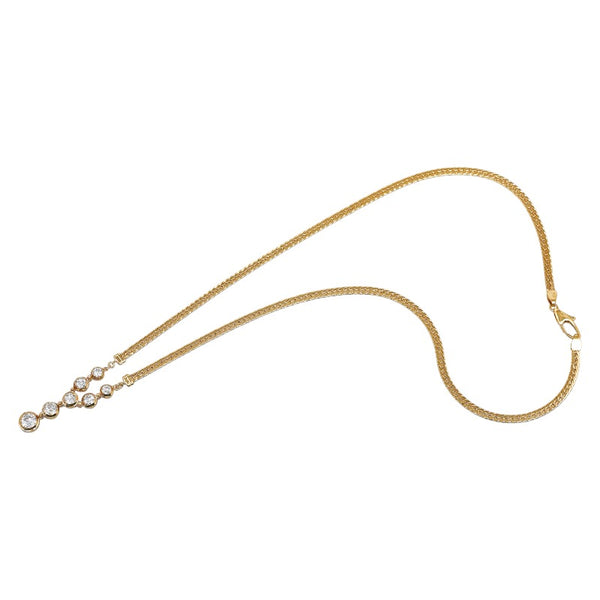 K18YG イエローゴールド ダイヤ1.07ct ネックレス レディース 【中古】