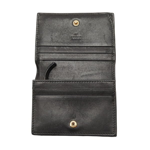 グッチ GGマーモント 二つ折り財布 コンパクトウォレット 466492 ブラック レザー レディース GUCCI 【中古】