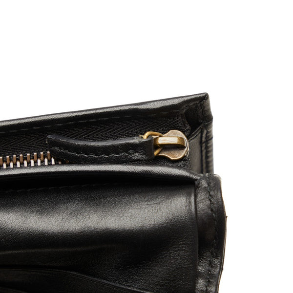 グッチ GGマーモント 二つ折り財布 コンパクトウォレット 466492 ブラック レザー レディース GUCCI 【中古】