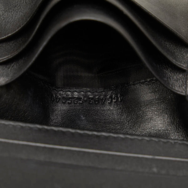 グッチ GGマーモント 二つ折り財布 コンパクトウォレット 466492 ブラック レザー レディース GUCCI 【中古】