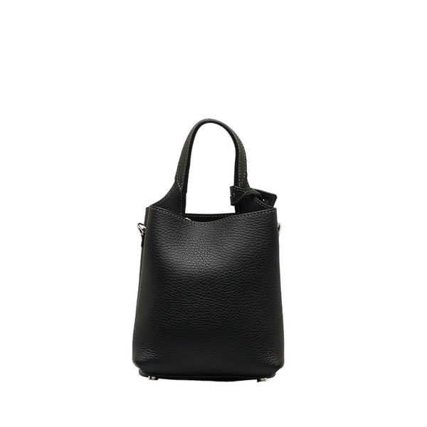 トッズ ロゴ マイクロ  タイムレス ハンドバッグ ショルダーバッグ 2WAY ブラック レザー レディース TOD’S 【中古】