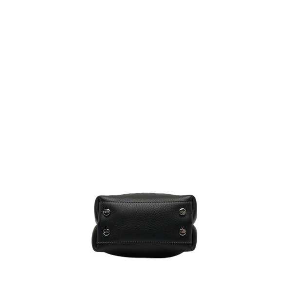 トッズ ロゴ マイクロ  タイムレス ハンドバッグ ショルダーバッグ 2WAY ブラック レザー レディース TOD’S 【中古】