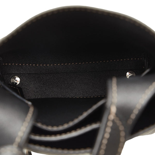 トッズ ロゴ マイクロ  タイムレス ハンドバッグ ショルダーバッグ 2WAY ブラック レザー レディース TOD’S 【中古】