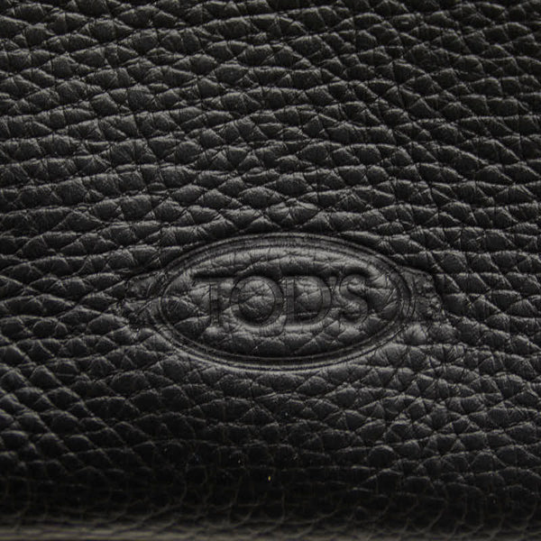 トッズ ロゴ マイクロ  タイムレス ハンドバッグ ショルダーバッグ 2WAY ブラック レザー レディース TOD’S 【中古】
