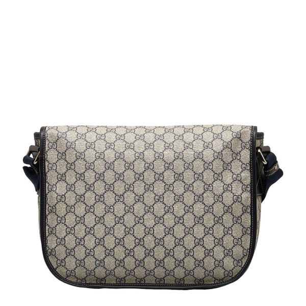 グッチ GGスプリーム 斜め掛けショルダーバッグ メッセンジャーバッグ 201732 ベージュ PVC レザー レディース GUCCI 【中古】