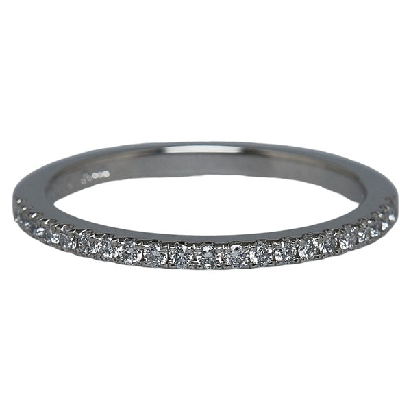 Pt900 プラチナ ダイヤ0.16ct ハーフエタニティー リング 指輪 レディース 10号 【中古】