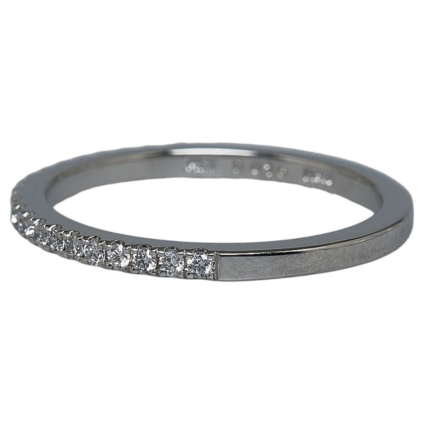 Pt900 プラチナ ダイヤ0.16ct ハーフエタニティー リング 指輪 レディース 10号 【中古】