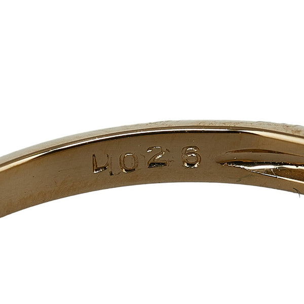 イエローゴールド ダイヤ0.229ct 田中貴金属 1Pダイヤ リング 指輪 レディース 11号 【中古】