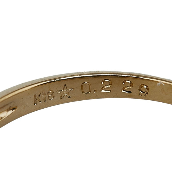 イエローゴールド ダイヤ0.229ct 田中貴金属 1Pダイヤ リング 指輪 レディース 11号 【中古】