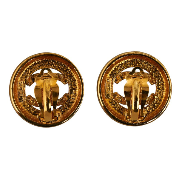 シャネル ココマーク ラウンド イヤリング ゴールド メッキ レディース CHANEL 【中古】