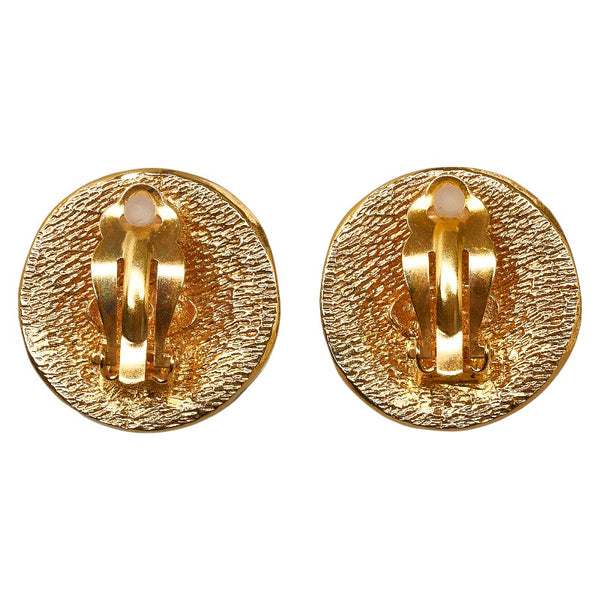 シャネル カンボン ラウンド イヤリング ゴールド メッキ レディース CHANEL 【中古】