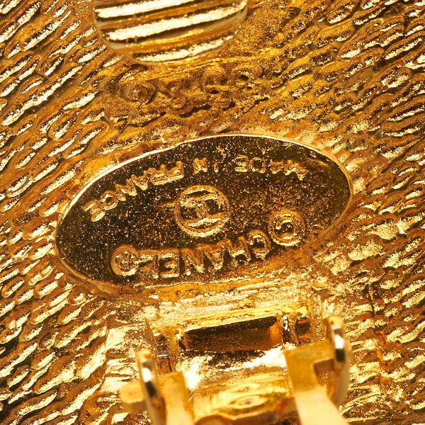 シャネル カンボン ラウンド イヤリング ゴールド メッキ レディース CHANEL 【中古】