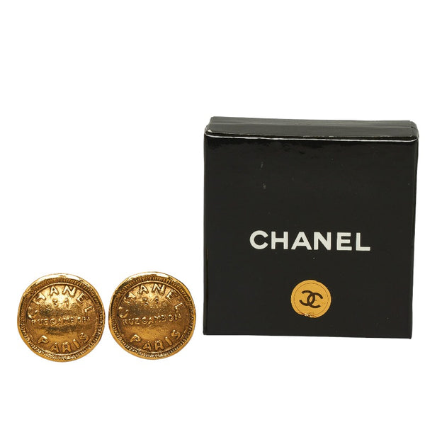 シャネル カンボン ラウンド イヤリング ゴールド メッキ レディース CHANEL 【中古】