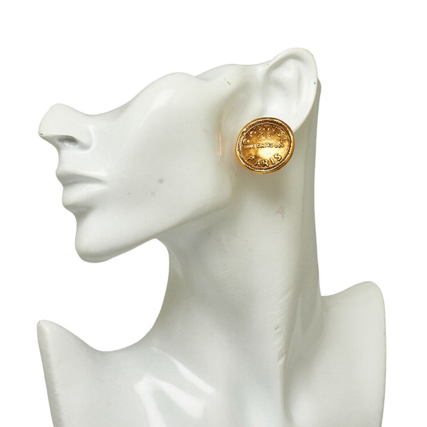 シャネル カンボン ラウンド イヤリング ゴールド メッキ レディース CHANEL 【中古】