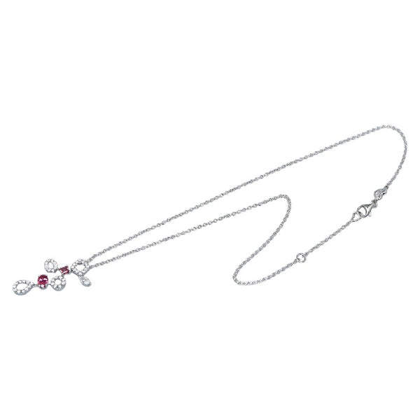 ポンテヴェキオ K18WG ホワイトゴールド ピンクトルマリン ダイヤ0.57ct ペンダントネックレス レディース Ponte Vecchio 【中古】