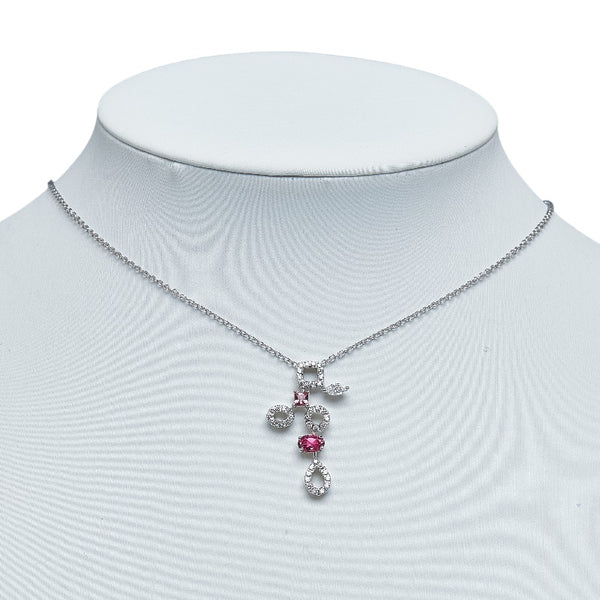 ポンテヴェキオ K18WG ホワイトゴールド ピンクトルマリン ダイヤ0.57ct ペンダントネックレス レディース Ponte Vecchio 【中古】