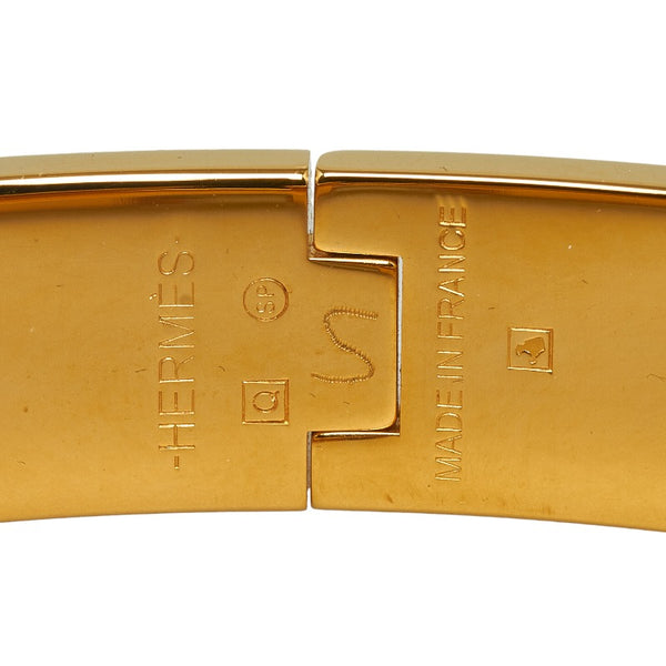 エルメス ファン クリックH バングル ブレスレット ゴールド ブルー メッキ エナメル レディース HERMES 【中古】