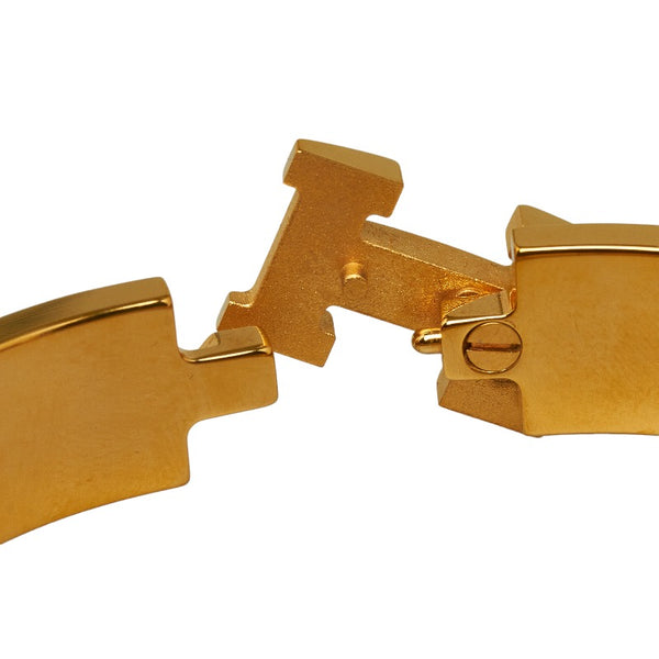 エルメス ファン クリックH バングル ブレスレット ゴールド ブルー メッキ エナメル レディース HERMES 【中古】