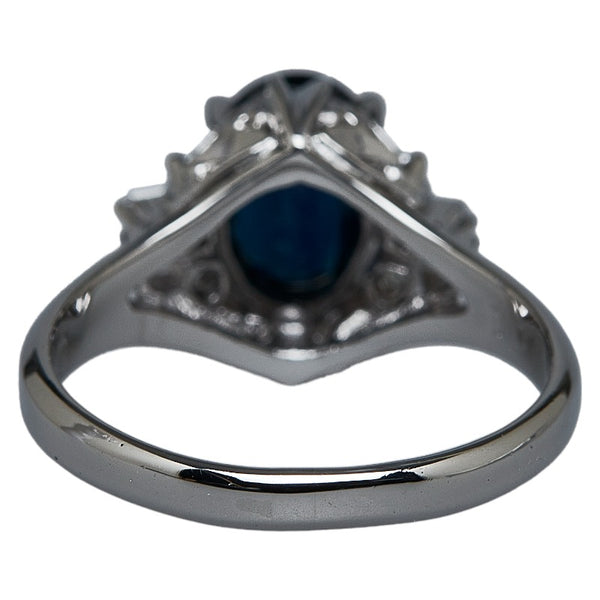 Pt900 プラチナ サファイア1.59ct ダイヤ0.11ct リング 指輪 レディース 12号 【中古】