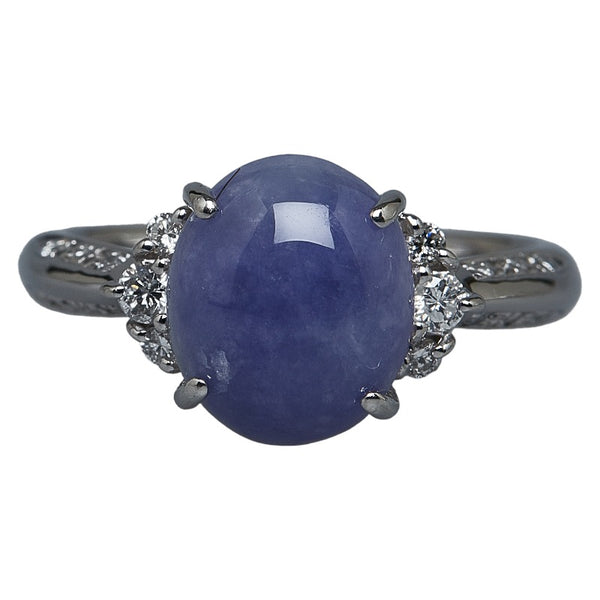 Pt900 プラチナ ラベンダーヒスイ3.70ct ダイヤ0.23ct リング 指輪 レディース 13号 【中古】