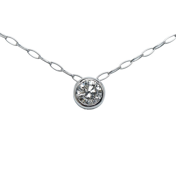 Pt900 プラチナ Pt850 プラチナ ダイヤ0.08ct ネックレス レディース 【中古】