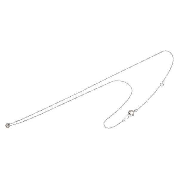 Pt900 プラチナ Pt850 プラチナ ダイヤ0.08ct ネックレス レディース 【中古】