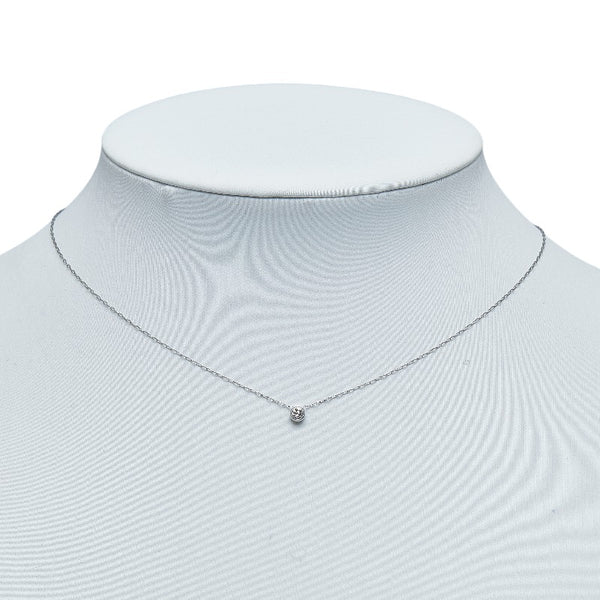 Pt900 プラチナ Pt850 プラチナ ダイヤ0.08ct ネックレス レディース 【中古】