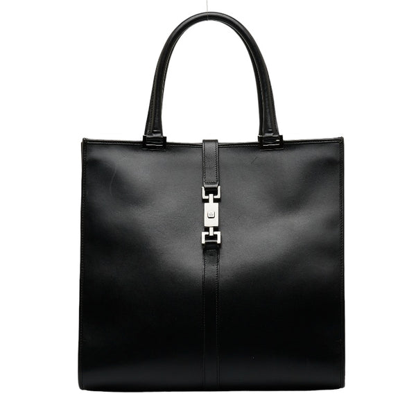 グッチ ジャッキー トートバッグ ビジネスバッグ 002 1064 ブラック カーフ レザー メンズ GUCCI 【中古】