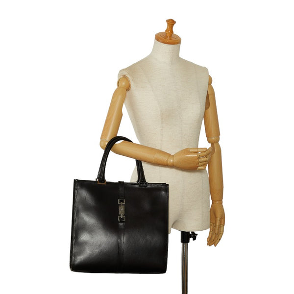 グッチ ジャッキー トートバッグ ビジネスバッグ 002 1064 ブラック カーフ レザー メンズ GUCCI 【中古】