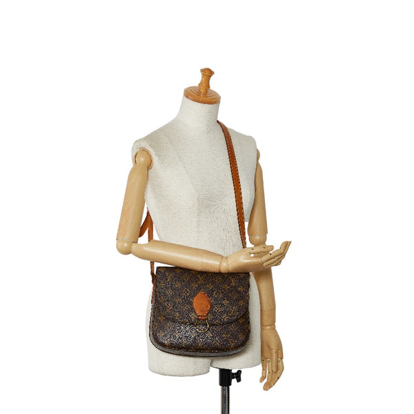 ルイ ヴィトン モノグラム サンクルーGM 斜め掛け ショルダーバッグ M51242 ブラウン PVC レザー レディース LOUIS VUITTON 【中古】