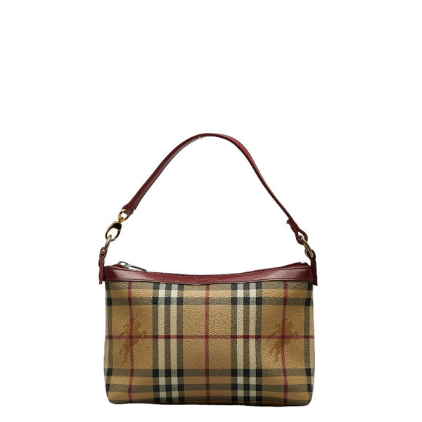 バーバリー ノバチェック シャドーホース ハンドバッグ ベージュ マルチカラー PVC レザー レディース BURBERRY 【中古】