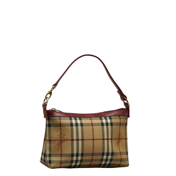 バーバリー ノバチェック シャドーホース ハンドバッグ ベージュ マルチカラー PVC レザー レディース BURBERRY 【中古】