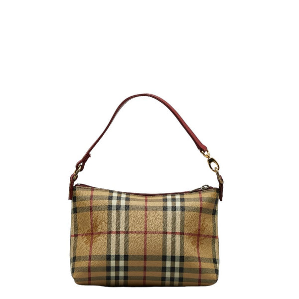 バーバリー ノバチェック シャドーホース ハンドバッグ ベージュ マルチカラー PVC レザー レディース BURBERRY 【中古】