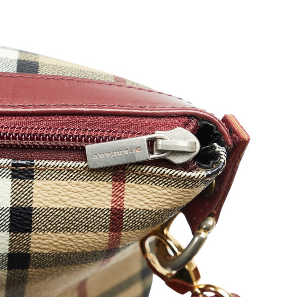 バーバリー ノバチェック シャドーホース ハンドバッグ ベージュ マルチカラー PVC レザー レディース BURBERRY 【中古】