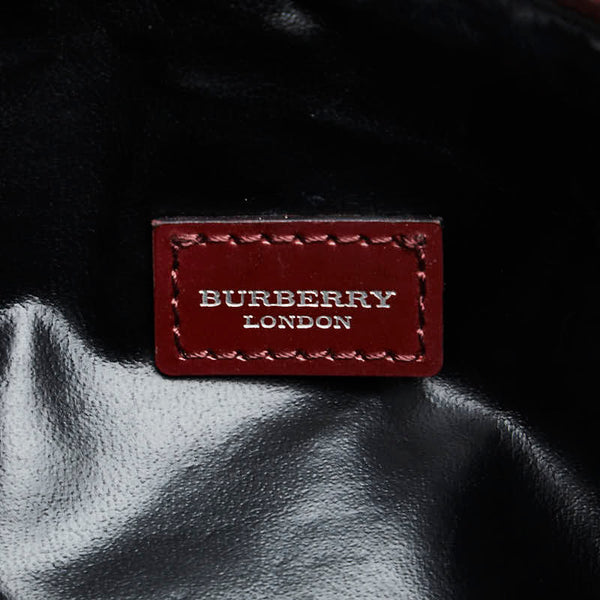 バーバリー ノバチェック シャドーホース ハンドバッグ ベージュ マルチカラー PVC レザー レディース BURBERRY 【中古】