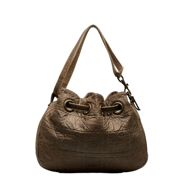 ディオール カナージュ ハンドバッグ ワンショルダーバッグ シャンパンゴールド レザー レディース Dior 【中古】