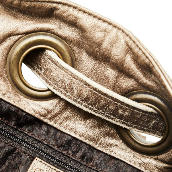 ディオール カナージュ ハンドバッグ ワンショルダーバッグ シャンパンゴールド レザー レディース Dior 【中古】
