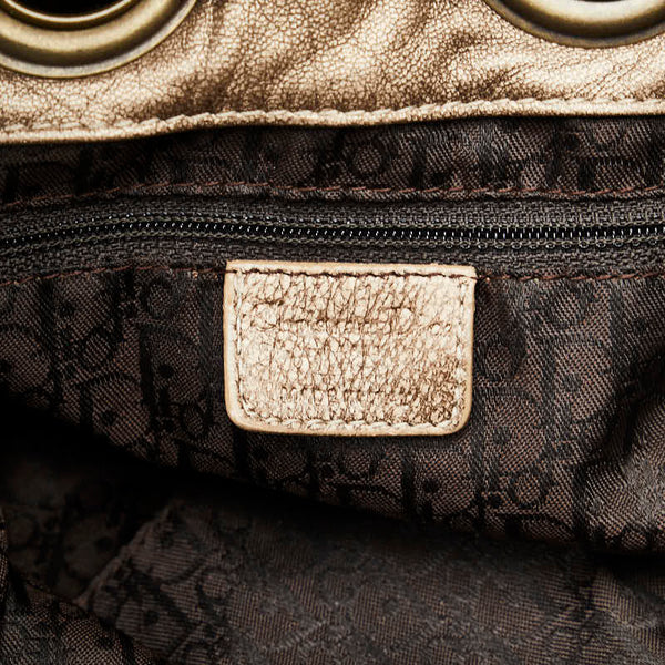 ディオール カナージュ ハンドバッグ ワンショルダーバッグ シャンパンゴールド レザー レディース Dior 【中古】