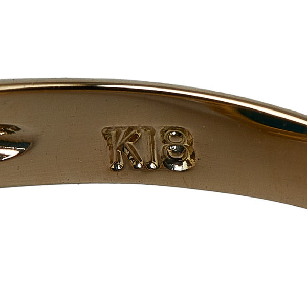 K18YG イエローゴールド トルコ石 ダイヤ0.03ct リング 指輪 レディース 11号 【中古】
