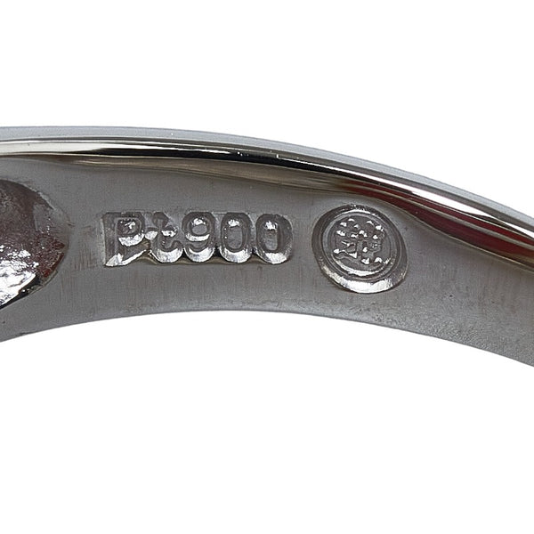 Pt900 プラチナ 赤珊瑚 ダイヤ0.04ct 三越 リング 指輪 レディース 12号 【中古】