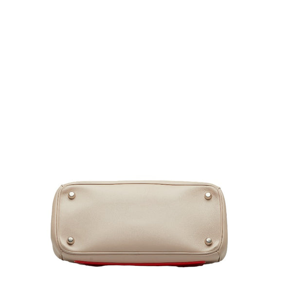 ディオール ビーディオール ハンドバッグ ショルダーバッグ 2WAY ピンク ベージュ レザー エナメル レディース Dior 【中古】