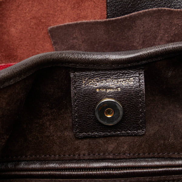 サンローラン サントロペ ハンドバッグ ワンショルダー 135488 レッド レザー スウェード レディース SAINT LAURENT 【中古】