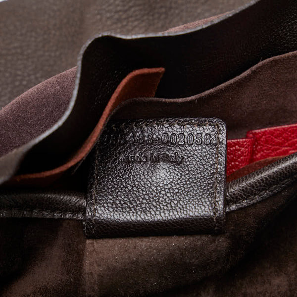 サンローラン サントロペ ハンドバッグ ワンショルダー 135488 レッド レザー スウェード レディース SAINT LAURENT 【中古】