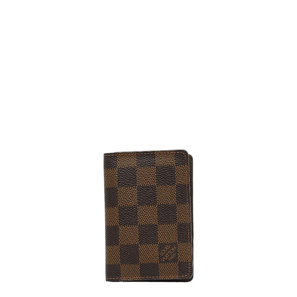 ルイ ヴィトン ダミエ オーガナイザー ドゥポッシュ カードケース N63145 ブラウン PVC レディース LOUIS VUITTON 【中古】