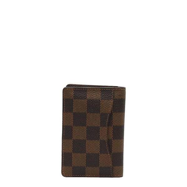 ルイ ヴィトン ダミエ オーガナイザー ドゥポッシュ カードケース N63145 ブラウン PVC レディース LOUIS VUITTON 【中古】