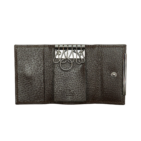 グッチ GGキャンバス ６連 キーケース 127048 ベージュ ブラウン キャンバス レザー レディース GUCCI 【中古】