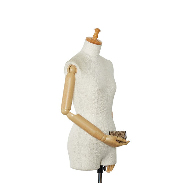 グッチ GGキャンバス ６連 キーケース 127048 ベージュ ブラウン キャンバス レザー レディース GUCCI 【中古】