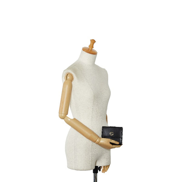 グッチ GG 二つ折り財布 035 2149 2238 ブラック レザー レディース GUCCI 【中古】