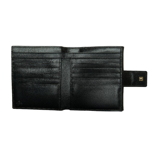 グッチ GG 二つ折り財布 035 2149 2238 ブラック レザー レディース GUCCI 【中古】